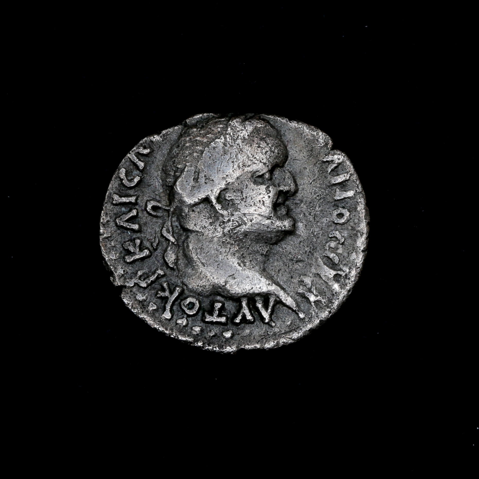 A Roman Empire Silver Coin | AR hemidrachm Vespasianus | Caesaraea 69-79 A.D.  Nike walking right