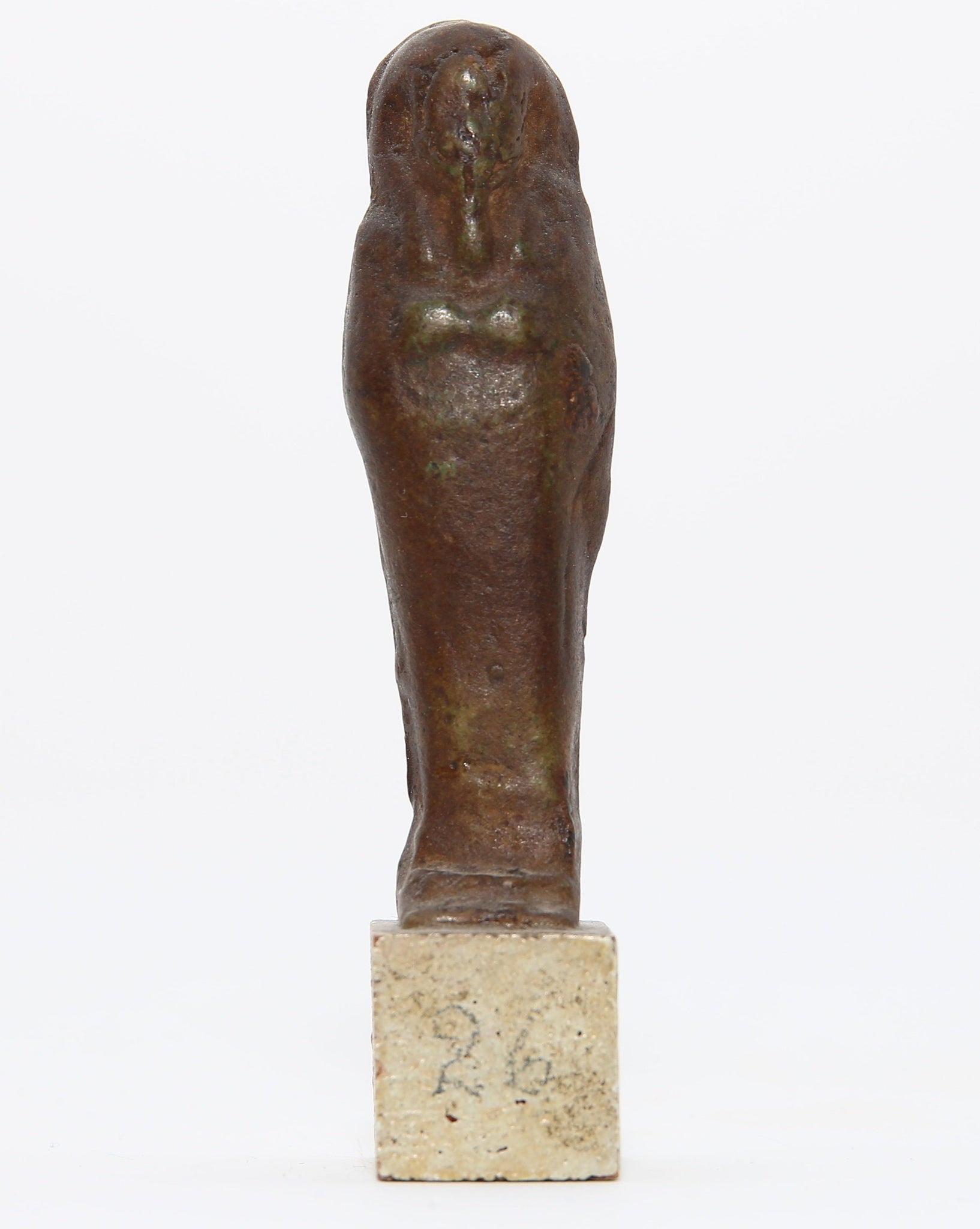 A glazed faience shabti figure with hieroglyphic inscription | End of Late Period, c. 4th Century BC