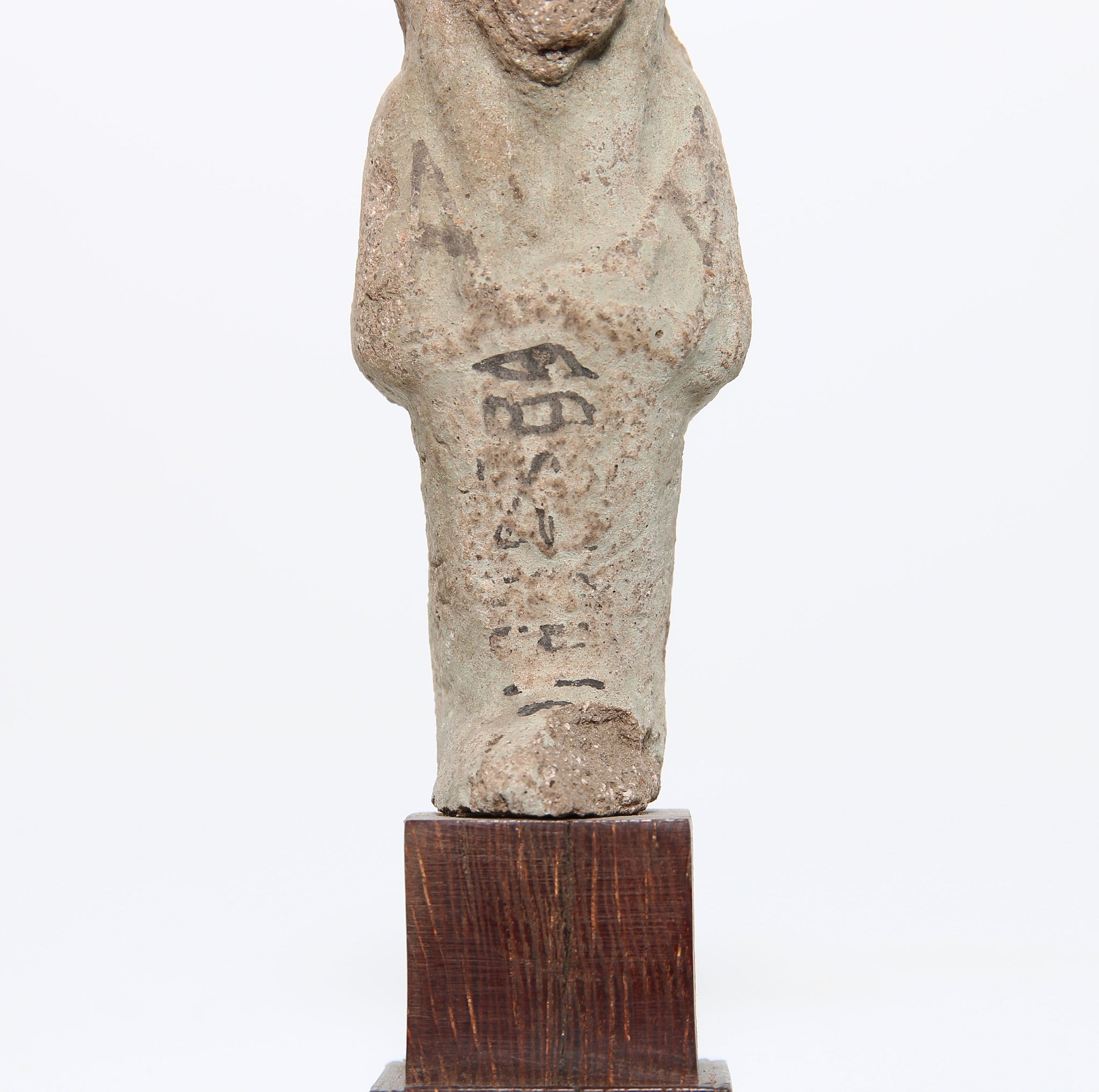 A pottery shabti figure with painted inscription | Egypt, Third Intermediate Period, 1050-730 BC