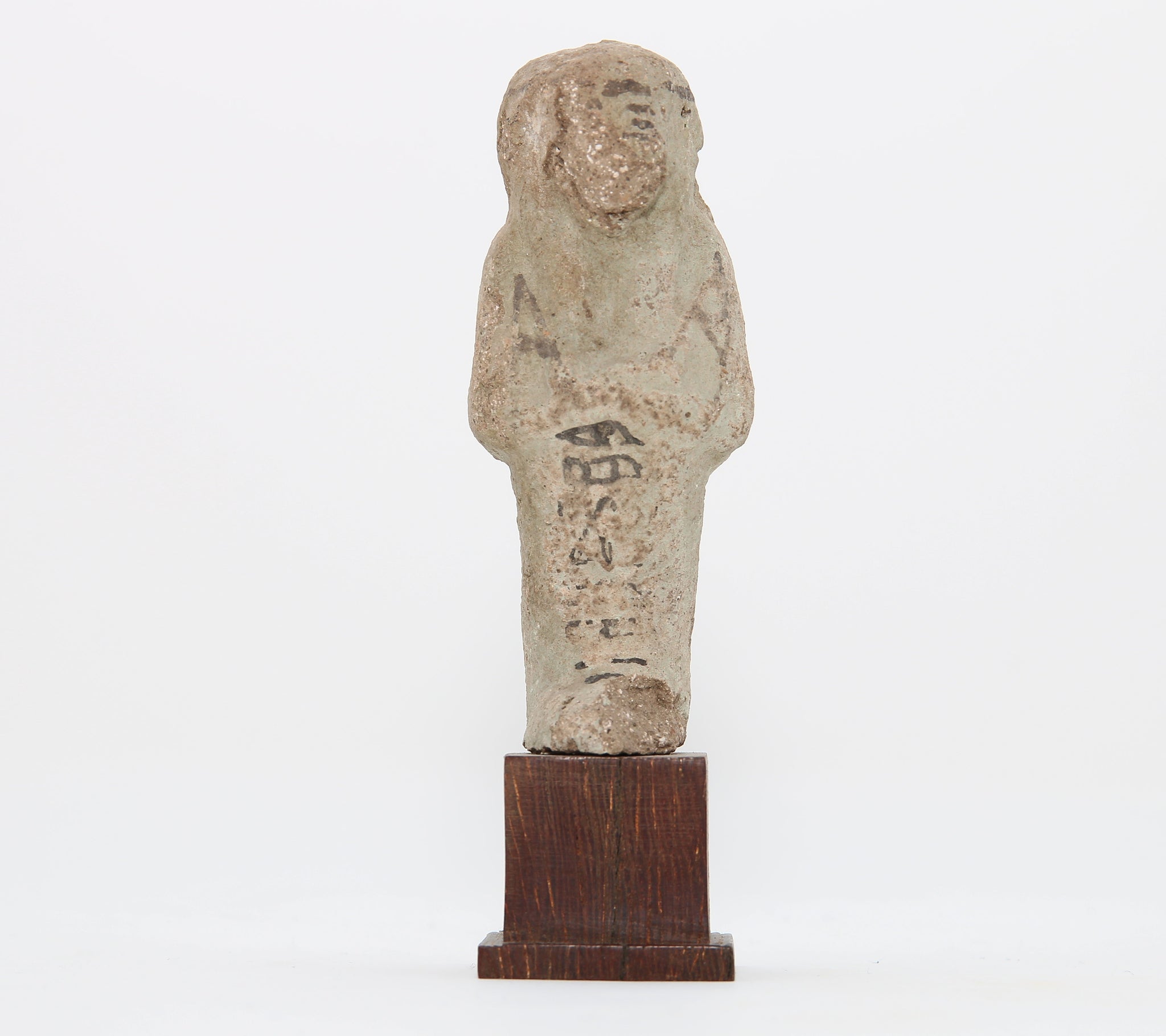 A pottery shabti figure with painted inscription | Egypt, Third Intermediate Period, 1050-730 BC