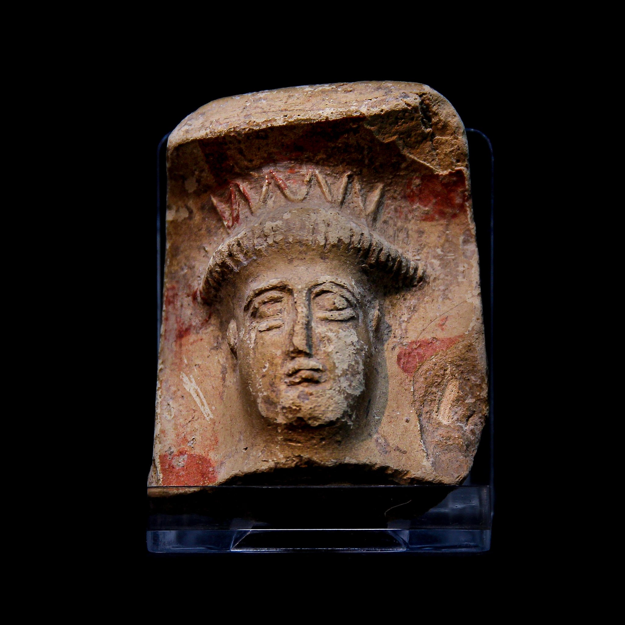 A Hellenistic Terracotta Statue Head | 4th-1st century BC