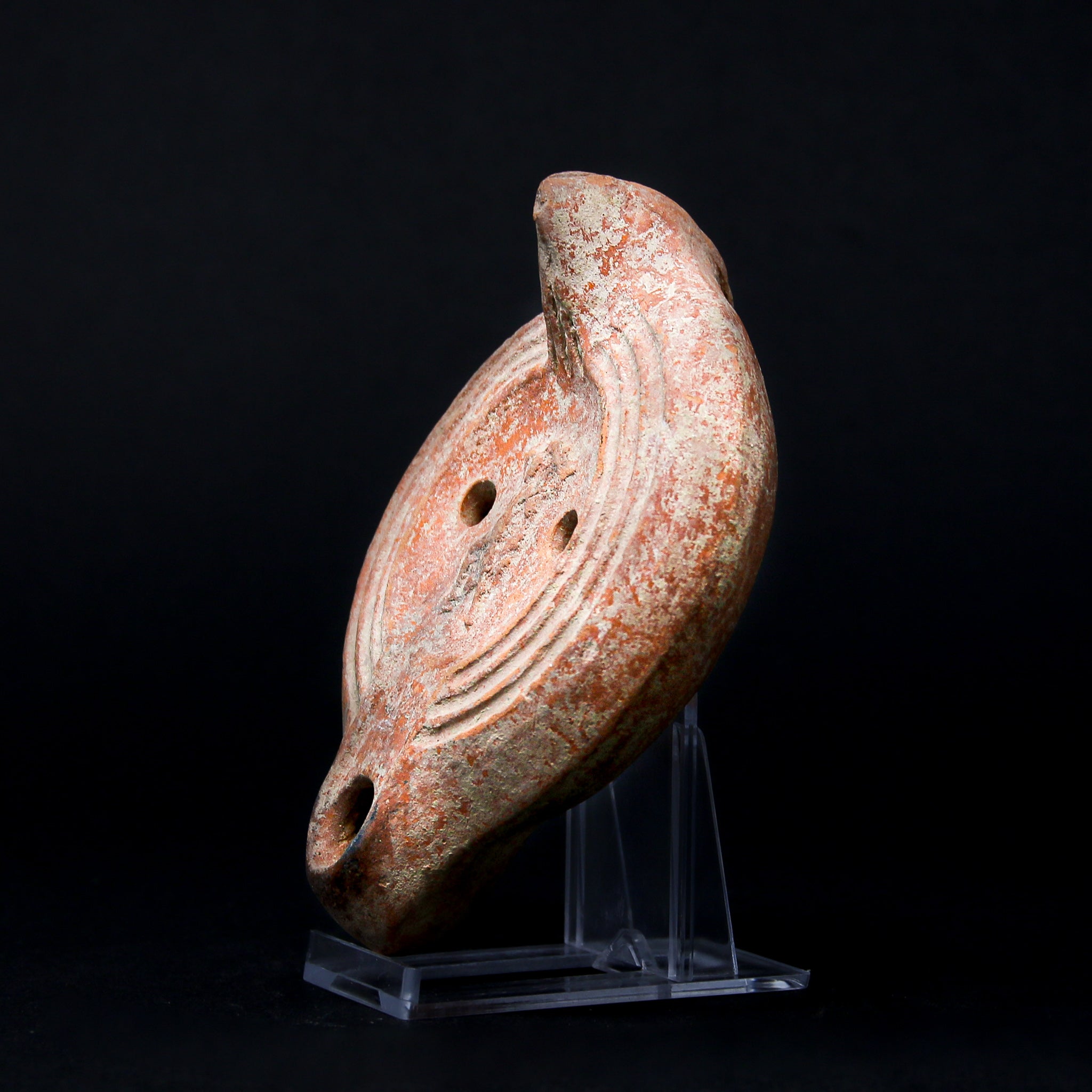 A Roman Terracotta Oil Lamp with Dancer | Circa 1st-3rd Century AD